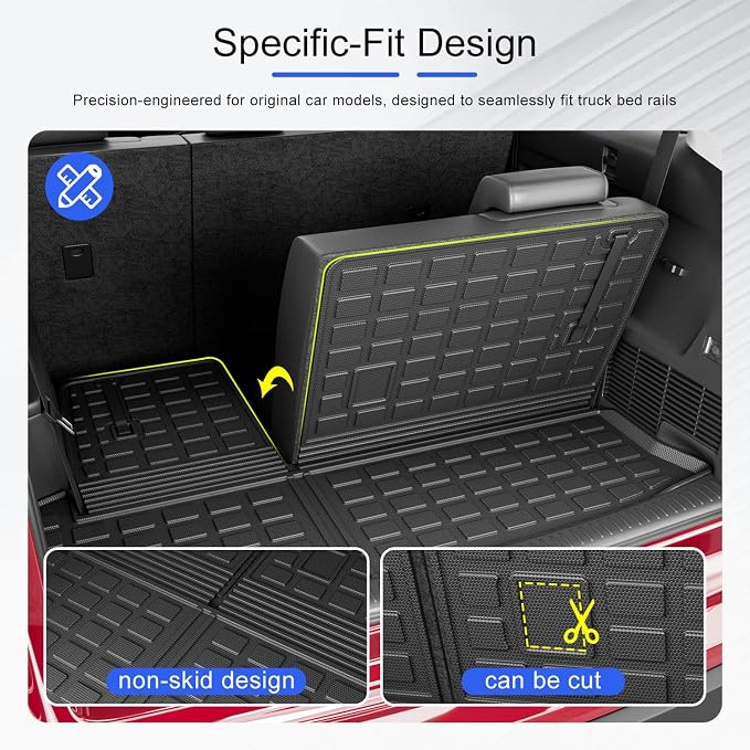 Xipoo Cargo Mat Floor Mat Compatible with 2014-2019 Toyota Highlander Backrest Cargo Liner Trunk Liner Replacement for 2014-2019 Highlander Accessories