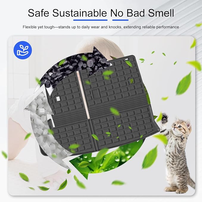 Xipoo Cargo Mat Compatible with 2014-2019 Toyota Highlander Trunk Mat Backrest Trunk Liner Cargo Liner Replacement for 2014-2019 Highlander Accessories