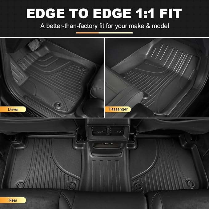Floor Mats & Cargo Mat Fit for Honda HR-V 2023-2027 & Acura ADX 2025 2026 | All Weather Floor Mats Trunk Cargo Liner with Backrest Protectors Custom Fit for Honda HRV Sport/LX/EX-L