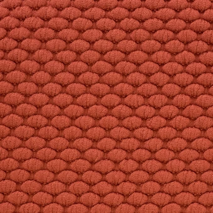 Sweet Home Collection Chair Cushion Memory Foam Pads Honeycomb Pattern Slip Non Skid Rubber Back Rounded Square 16" x 16" Seat Cover, 2 Pack, Rust