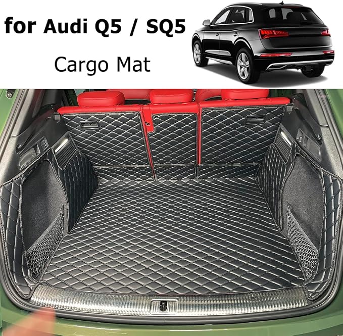 Cargo Mat Compatible with 2018-2025 Audi Q5 Trunk Mat (and Rear Left and Right Side Panels) Cargo Liners for Audi Q5 ＆ SQ5