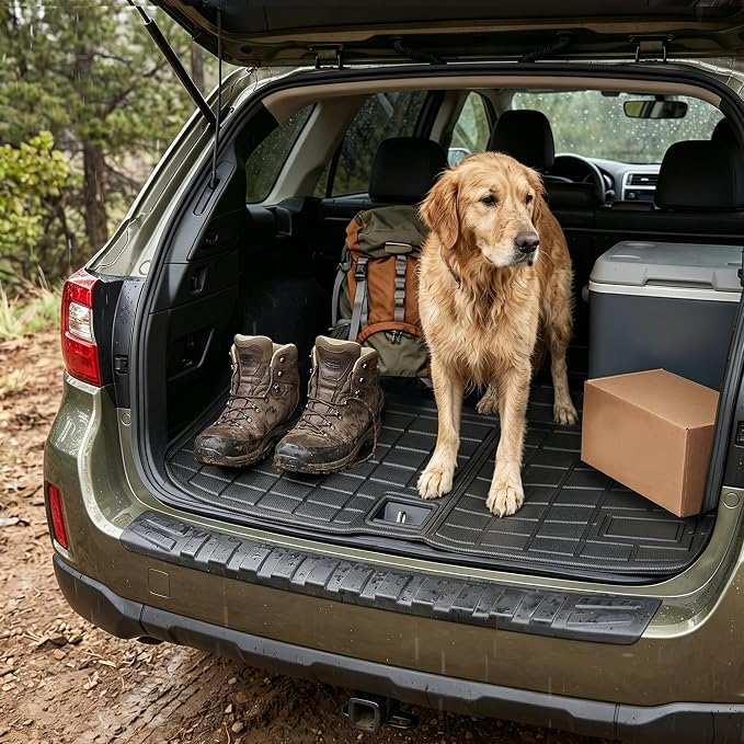 Floor Mats for 2016-2022 Honda Pilot 7 Seats (No Elite Models) All Weather Trunk Mat Cargo Mat TPE Trunk Liner Back Seat Cover Pilot Accessories (Floor Liner+Cargo Liner with Backrest Mat)