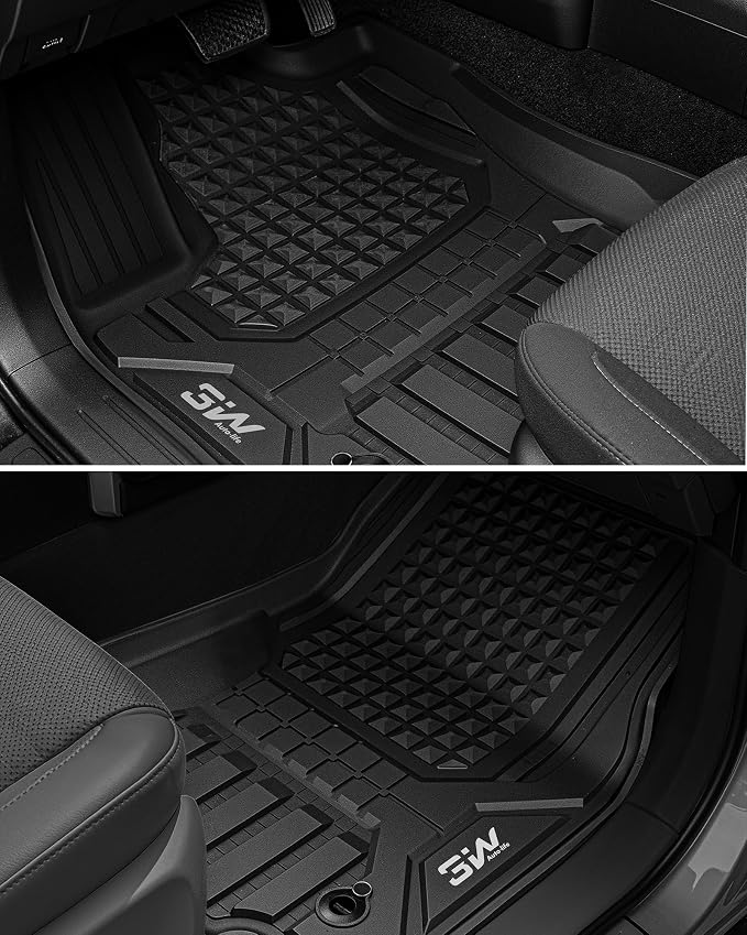 3W Floor Mats & Cargo Liner for 2024-2027 Toyota Land Cruiser Prado, TPE Custom Fit Floor Liner & Trunk Mats 1st &2nd Rows Car Mats & Cargo Mat