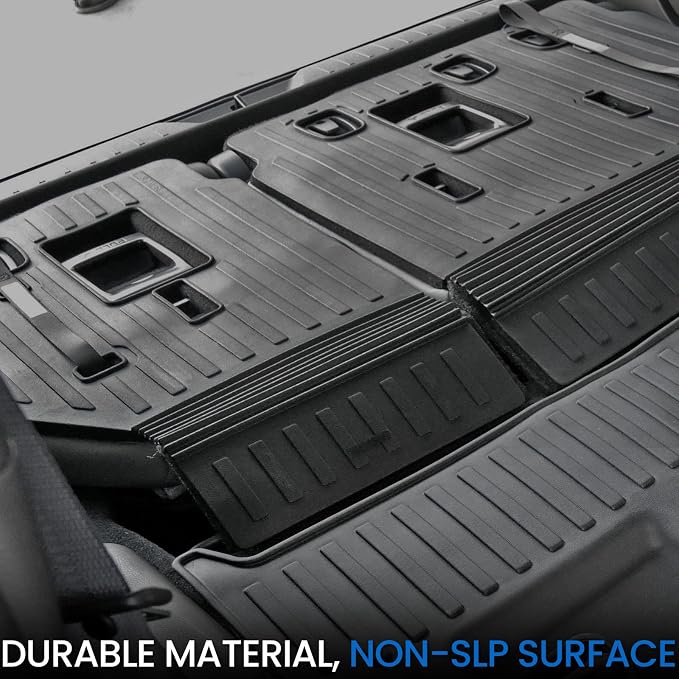 Cargo Lower Mat Backrest Mats for 2021-2025 2026 Toyota Sienna, All Weather TPE Seat Back Liners Trunk Lower Well Mat Cargo Liner Accessories (Backrest Mats for 3rd-Row+Cargo Lower Mat)