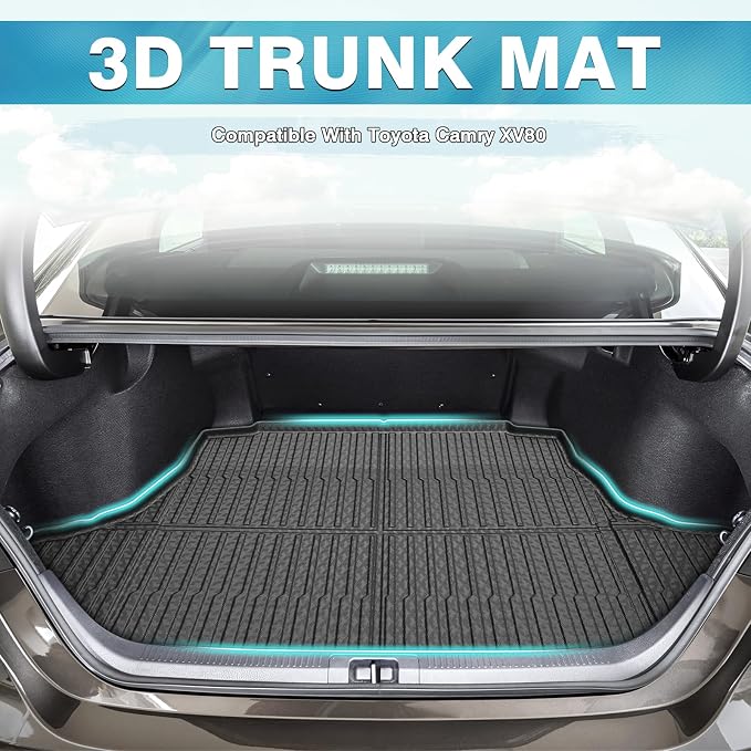 Mixsuper Cargo Liner for Toyota Camry 2018-2025 (All Models Including Hybrid), Trunk Mat for Toyota Camry Accessories Cargo Mat Rear Trunk Liner Black