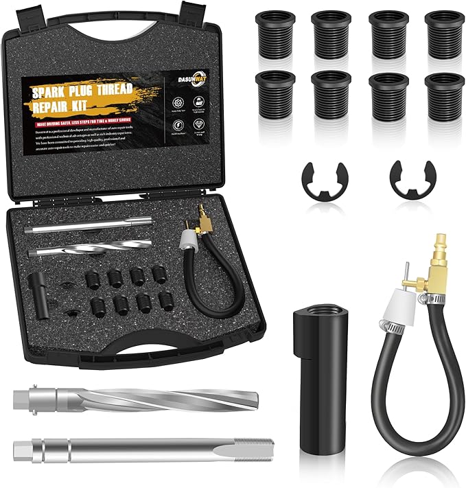 38900 Two Valve Ford Triton Tool Kit, Foolproof Repair System, Spark Plug Thread Repair Kit Compatible with 4.6L, 5.4L and 6.8 V-10 Ford Triton Two Valve Engines (Light Black)