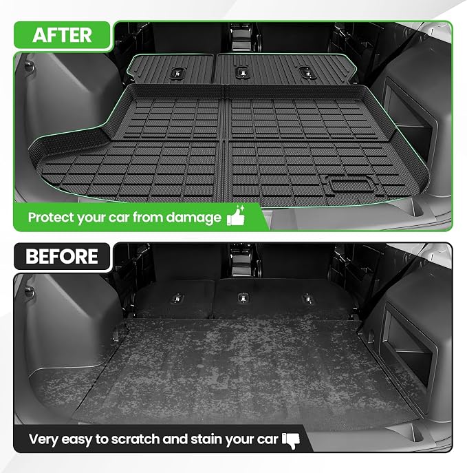 Cargo Liner for Jeep Compass/Patriot 2007-2016 & 2007-2012 Dodge Caliber, All Weather Cargo Mats for Compass Accessories, Heavy Duty TPE Trunk Mat, Car Accessories