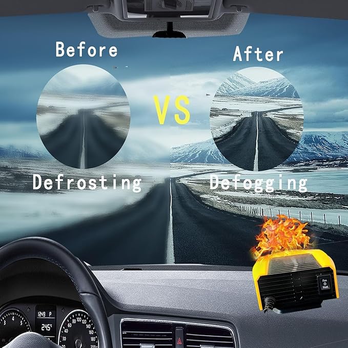 12 Volt Heater For Car 150W Fast Heating Cooling Fan Defogger & Defroster 360° Rotation Portable Car Heater That Plugs Into Cigarette Lighter Small Air Heat 202511