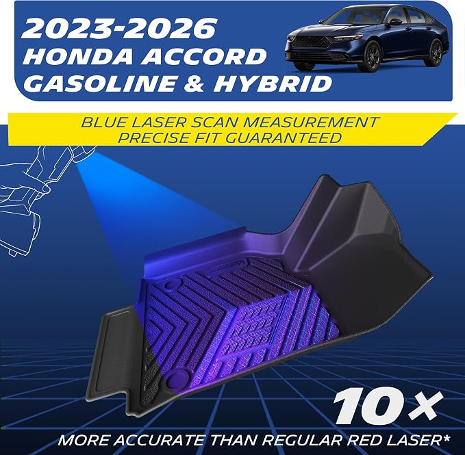 Michelin Vehicle Mats, Premier Series All-Weather TPE Custom Fit Liner for Honda Accord Gasoline & Hybrid 2023-2027 Floor Mats A(4 Piece)