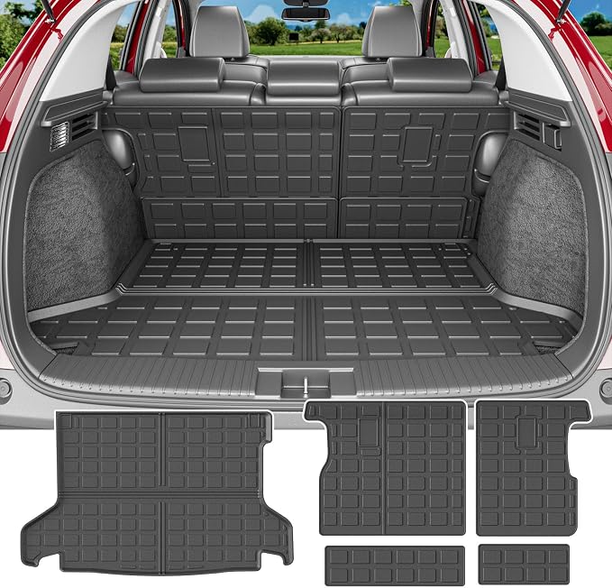 powoq Cargo Mat Compatible with 2016-2022 Honda HRV Trunk Mat Cargo Liner Back Seat Protector TPE Replacement for 2016 2017 2018 2019 2020 2021 2022 Honda HRV Accessories (Trunk Mat+Backrest Mats)