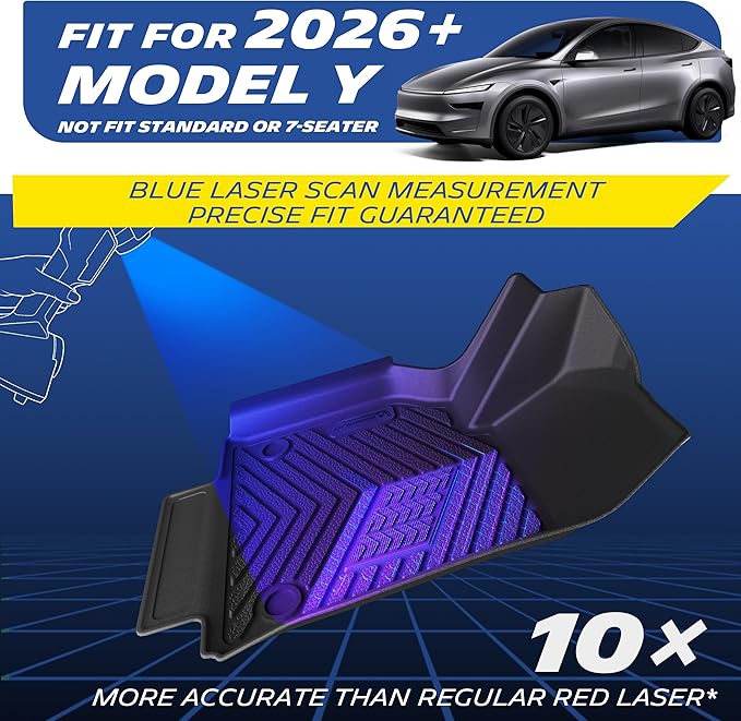 Michelin Vehicle Mat, All-Weather TPE Custom Fit Liner for Tesla Model Y 5 Seat Floor Mats 2025-2027 (11 Piece), Premier