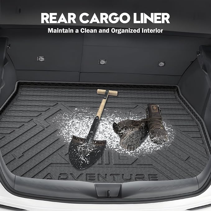 KUST Cargo Trunk Mat for 2018-2023 Toyota C-HR Accessories, Rear Cargo Liner All Weather Protection, TPE Rubber, Raised Edge
