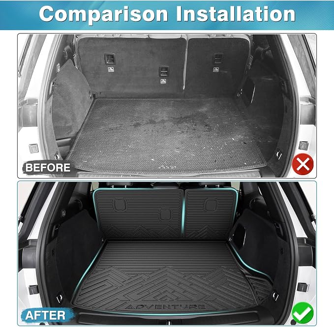 Mixsuper Cargo Liner for Jeep Grand Cherokee 2022-2026 (Not for Grand Cherokee L/WK), All Weather TPE Trunk Cargo Mat with Backrest Protectors Compatible with Grand Cherokee & 4xe