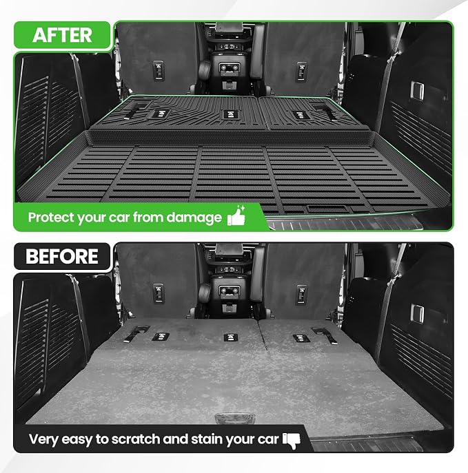 Cargo Liner for Chevy/Chevrolet Suburban & GMC Yukon XL 2021-2025 2026, All Weather Cargo Mats for Suburban Accessories, Heavy Duty TPE Trunk Mat, Car Accessories