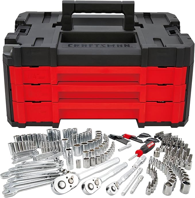 CRAFTSMAN Socket Set, 262-Piece Mechanic Tool Set, 1/4", 3/8", 1/2" Drive, SAE / Metric, (CMMT45307)