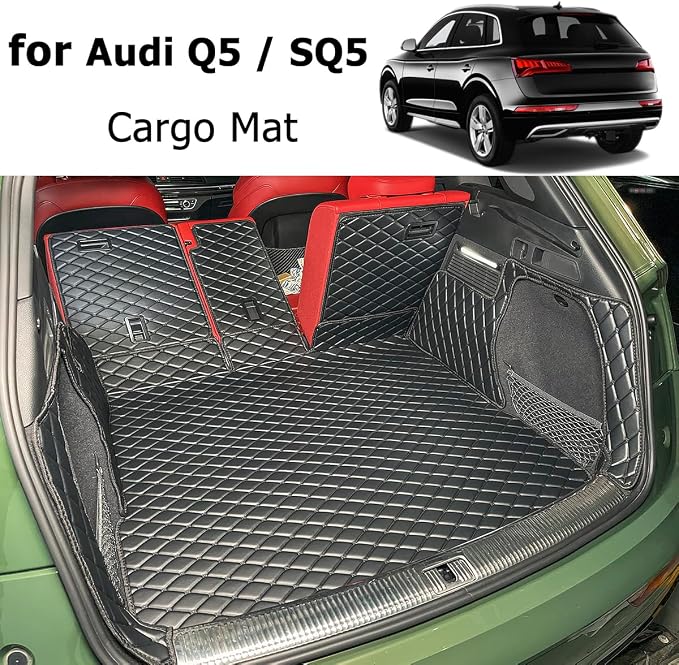 Cargo Mat Compatible with 2018-2025 Audi Q5 Trunk Mat (and Rear Left and Right Side Panels) Cargo Liners for Audi Q5 ＆ SQ5