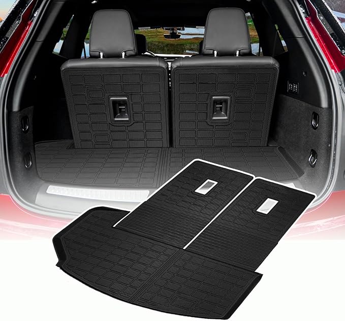 Cargo Liner Compatible with 2020-2025 Cadillac XT6 Trunk Mat Cargo Mat Back Seat Cover Protector (Backrest Mats+Trunk Mat)