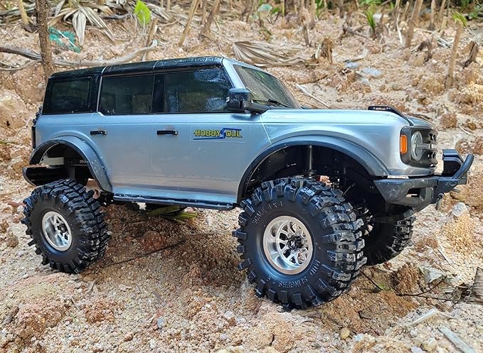 HOBBYSOUL -10.5mm Negative Offset 1.9 Beadlock Wheels and Tires, 120mm 1.9'' Mud Slingers T8 Tires and Wheels for RC 1/10 Mud Crawler SCX10 TRX4 Gen8 Upgrades