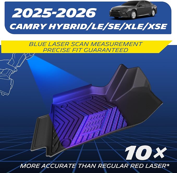 Michelin Floor Mats, Premier Series All-Weather TPE Custom Fit Liner for Toyota Camry 2025-2026 Floor Mats (3 Piece)