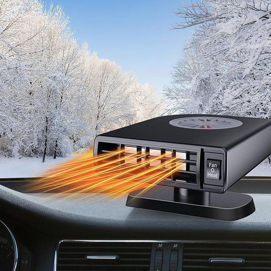 Portable Car Heater Fan, Car Defroster Defogger Heater, 12V 150W 2 in 1 Heating and Cooling Car Heater Defroster Anti-Fog, 360 °Rotatable Windshield Demister Defroster Plug in Cigarette Lighter