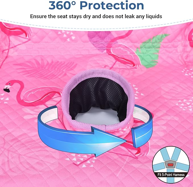 COOLBEBE Car Seat Protector for Potty Training, Dry Waterproof Car Seat Liner Toilet Training for Baby Infant Toddler, Piddle Pads Cover Car Seat Pad for Strollers & Carseat (Pinkish Purple)