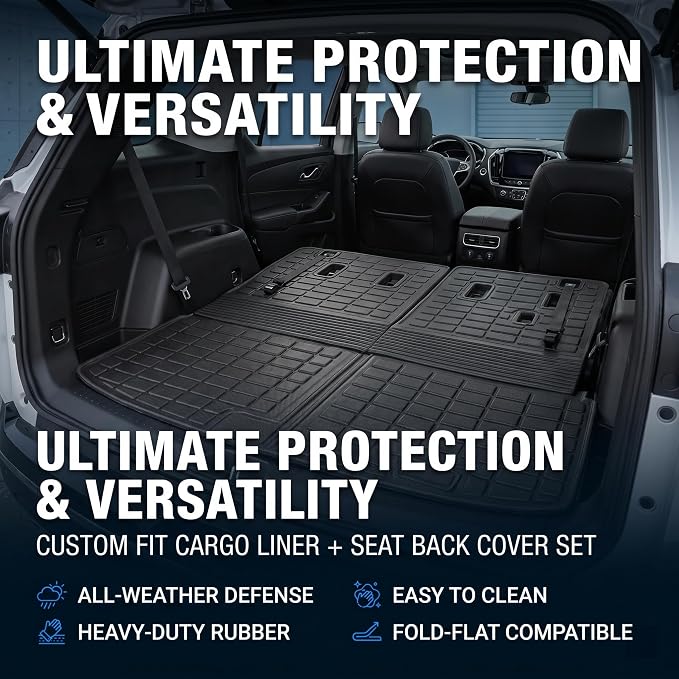 Floor Mats for 2023 2024 2025 2026 Honda Pilot, All Weather Trunk Liner TPE Trunk Mat Cargo Mat Back Seat Cover for Pilot Car Accessories (Floor Mat,2-in-1 Cargo Liner)