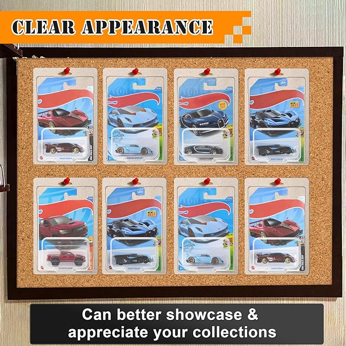 50 Pcs Protector Case Compatible with Hot Wheels Display Case Storage Case Plastic Model Car Clamshell Cases Display Clear Die Cast Car Blister Pack Covers Protector for Hotwheels Toy Car Set
