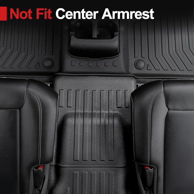 Floor Mats for 2021-2025 2026 Jeep Grand Cherokee L (6-Seater w/o 2nd Row Center Armrest Only), TPE All Weather Protection Durable Trunk Cargo Mat for Jeep Grand Cherokee L Accessories