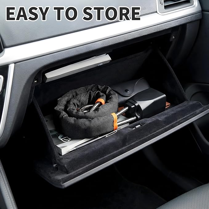 Car Steering Wheel Lock, 1 Pack Anti Theft Car Device with Max 17” Locking Length, Thickened Steel Wire, and Fine Stitched Edges, 3 Keys Included, Easy to Store, Fits Most Vehicles, SUVs（Black）