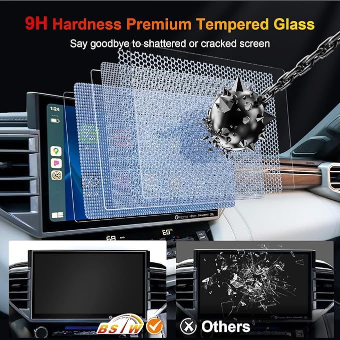 for 2024 Sequoia Matte Screen Protector for 2023-2026 Toyota Sequoia Limited/Platinum/TRD Pro 14" Display for 2025 Toyota Sequoia Accessories Anti Glare Tempered Glass Film (Sequoia 14-In Matte)