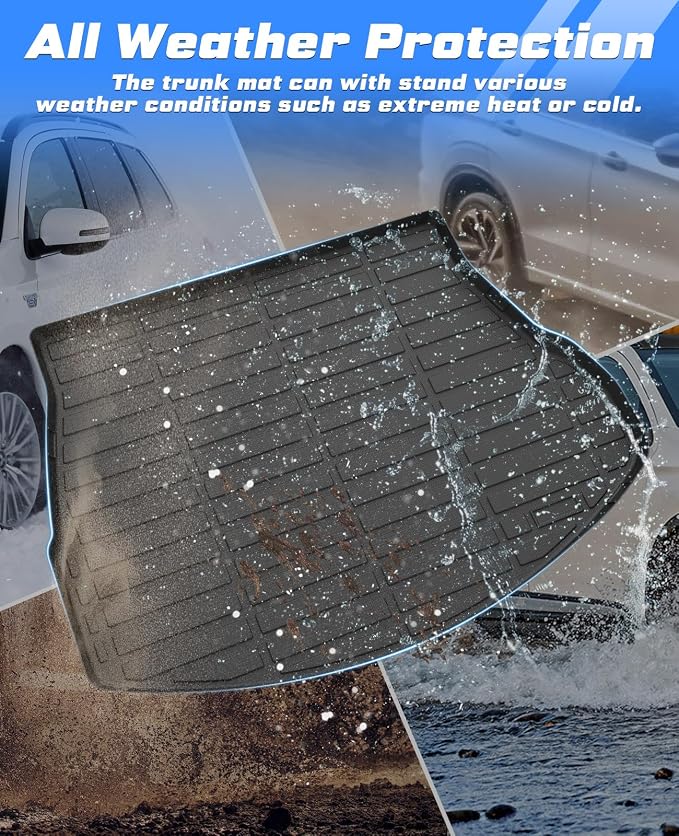 Sunsdrew Rear Trunk Mat for 2022-2026 Lexus NX Accessories NX 250/NX 350/NX 350h/NX 450h+, All Weather Cargo Mat Trunk Liner, TPE Rubber, Raised Edge