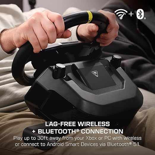 Turtle Beach Racer Wireless Racing Wheel System Officially Licensed for Xbox Series X|S & Xbox One and Windows PCs – Complete Design, Reliable Wireless Connection, up to 30Hr Battery– Black