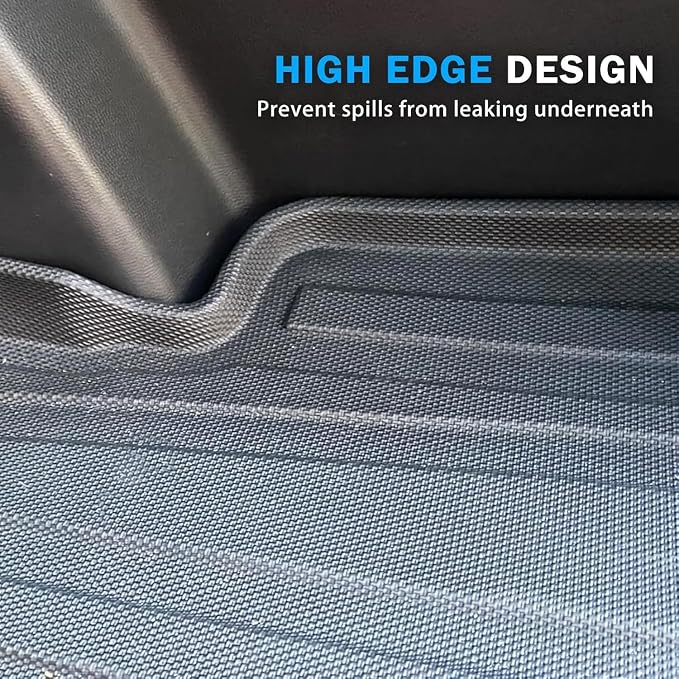 KUST Cargo Trunk Mat for Toyota Sienna 2021-2026 (with Spare Tire), Rear Trunk Cargo Liner All Weather Protection, TPE Rubber Raised Edge