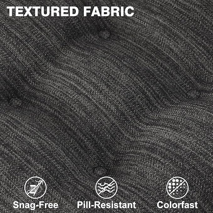 Shinnwa Kitchen Chair Cushions Set of 6, Dual-Layer Memory Foam Dining Chair Cushions, Patented Design Seat Pads with Ties, 16.5 x 16.5 x 3.5in, 6 Pack, Charcoal