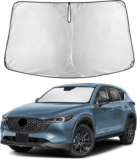 Autovir Windshield Sun Shade Fit for 2017-2024 2025 2026 Mazda CX 5 Sun Shade, Front Window Sun Visor, UV Protection, Heat Blocker, Foldable Car Accessories