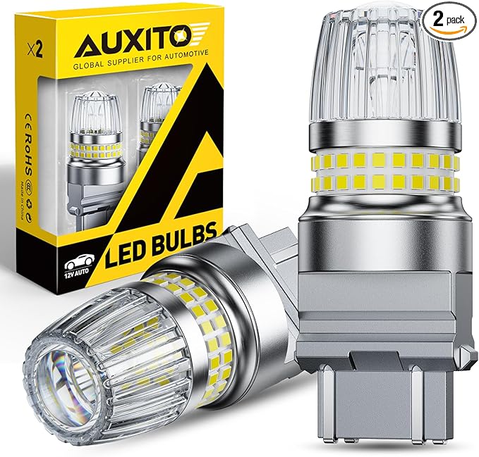 AUXITO 3157 LED Bulb Reverse Lights, 700% Brighter 3156 LED Bulbs White 3056 3057 4157 4156 3457 4057 4114 LED Bulbs with Projector for Backup Parking DRL Brake Turn Signal Tail Maker Light, Pack of 2