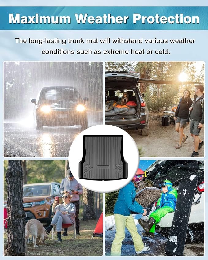 Mixsuper Custom Fit Rear Cargo Liner for Tesla Model S 2012-2020 All Weather Trunk Liner Cargo Mat Black (Not Fit 2021 Tesla Model S Plaid/Long Range)