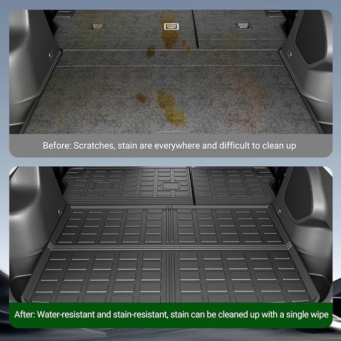 xipoqix Cargo Mat Backrest Mat Compatible with 2019-2023 Jeep Cherokee Cargo Liners TPE Back Seat Protector Replacement for 2019 2020 2021 2022 2023 Jeep Cherokee Accessories (Trunk Mat+Backrest Mats)
