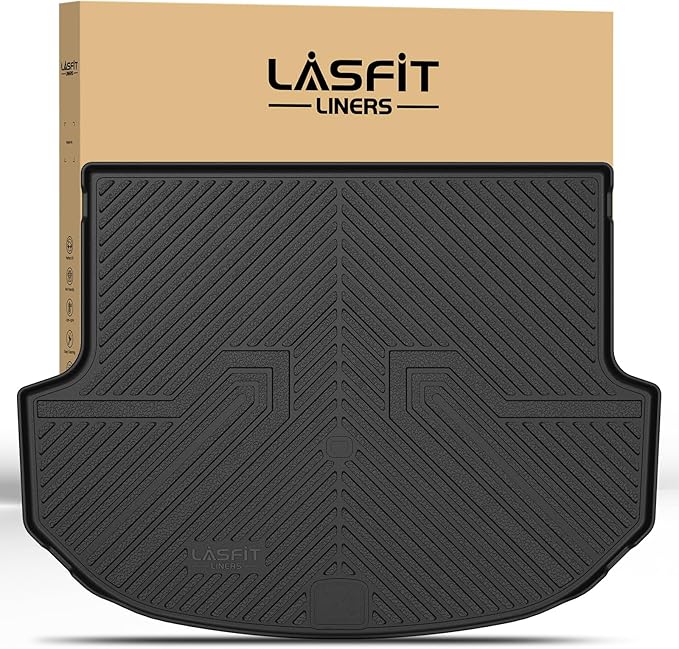 LASFIT Cargo Mat for Hyundai Santa Fe Sport 2018 2017 2016 2015 2014 2013, All Weather TPE Custom Fit Car Trunk Mats Cargo Liners Accessories for Santa Fe Sport 2013-2018, Black