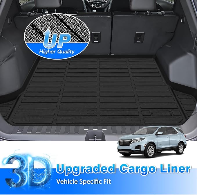 Cartist Cargo Liner Compatible with 2018-2024 Chevy Chevrolet Equinox/GMC Terrain All Weather Rear Trunk Mat 3D Waterproof Black TPE