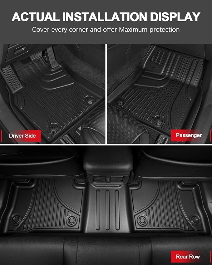 Floor Mats for Genesis GV80 2021-2025 5 Seats Only (Not for Coupe), All Weather TPE Floor Liners Cargo Mat GV80 Accessories Odorless Anti-Slip Cargo Liner Trunk Tray Protector