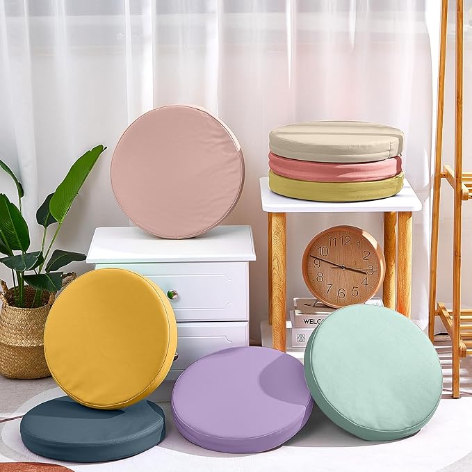 Juexica 8 Pcs Extra Thick Flexible Seating Floor Cushion Assorted Colored Floor Pillow Classroom Seat Cushion Soft Classroom Seating for Kid Learning(Hippie Boho,13.8 x 13.8 x 2 Inch,Round)