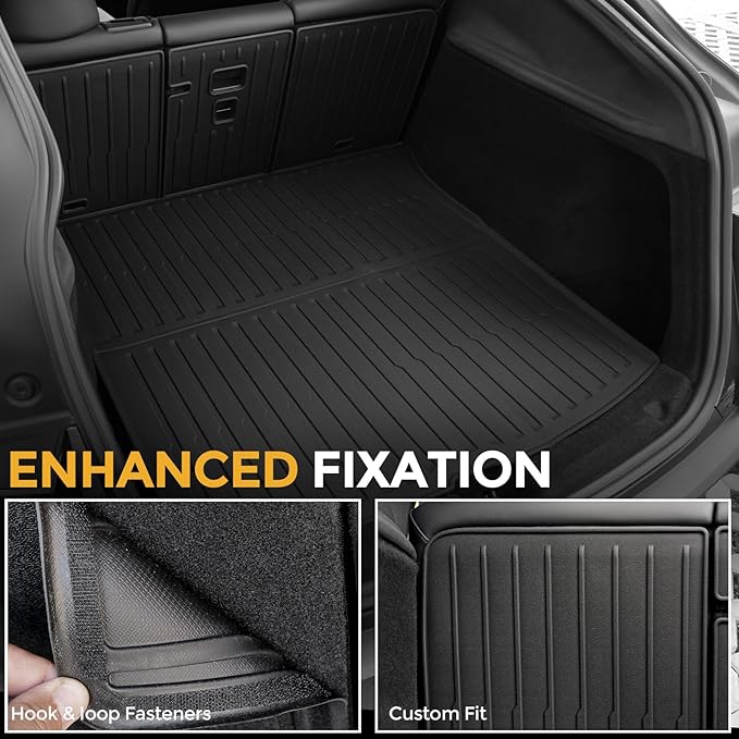 Cargo Mat for 2025 2026 Tesla Model Y Juniper Accessories (Not fit Standard), Full Coverage All Weather Trunk Cargo Liner with Backrest Protectors for Model Y 5 Seats
