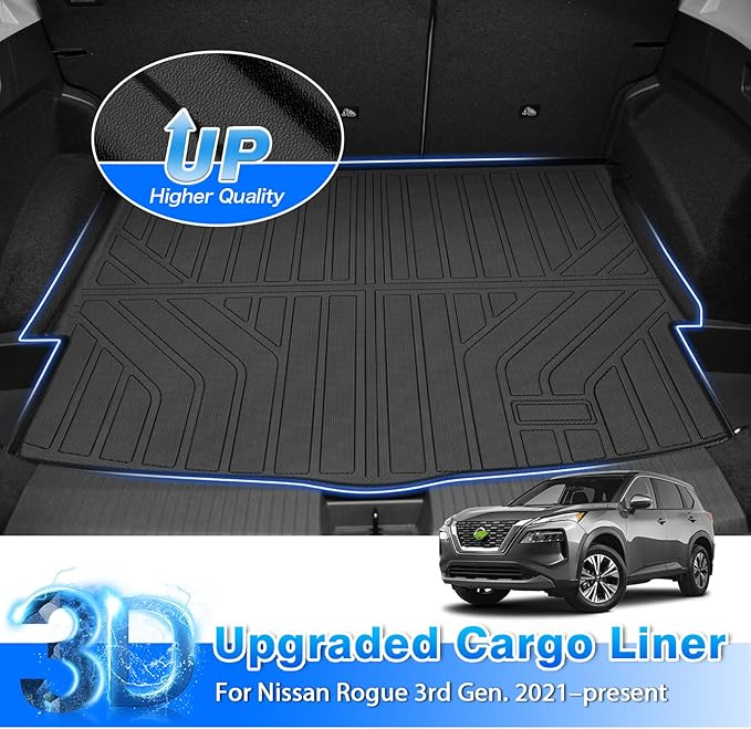 Cargo Mat for Nissan Rogue S | SV | SL 2021-2025 2026 (No Sport Model) Cargo Liner TPE All Weather Trunk Mat for Nissan Rogue Accessories