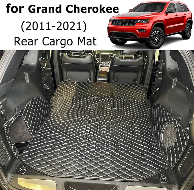 for 2011-2021 Jeep Grand Cherokee Trunk Mat and Rear Backrest Mat Cargo Liners All Weather Anti-Slip