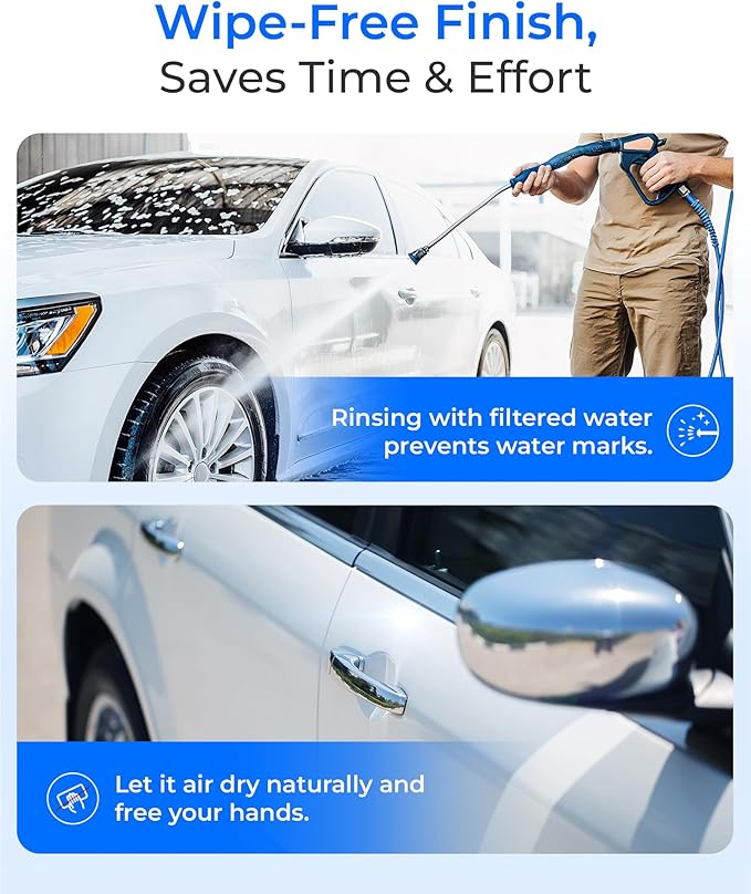 Waterdrop Spotless Car Wash System with Bypass Valve, Deionized Water System, Spot Free, Works for All Vehicles, RV, Motorcycles, Windows, Boats, Planes and More, 20 Inches