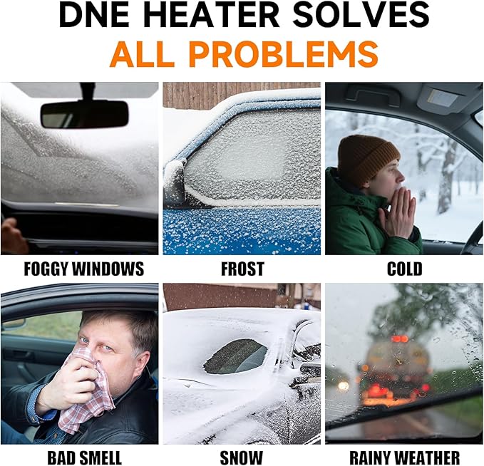 Car Heater 12V 200W 2-in-1 Defroster & Defogger, Fast Heating, Large Airflow, 360° Rotation, Durable High-Temp Design for All 12V Vehicles