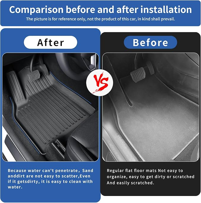 LUCKEASY Backseat Mat for 2025 2026 Tesla Model Y Juniper NEW 5 Seat (Not Fit Standard) TPE Rear Seat Cover Mat for Model Y Accessories All-Weather Black