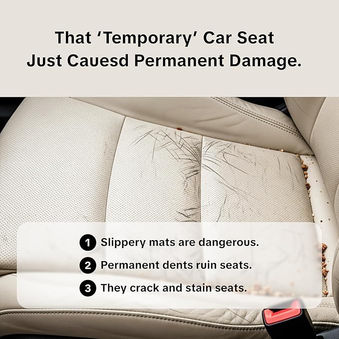 Siliguard Car Seat Protector for Child Car Seat, Car Seat Protector for Leather Seats, Non Slip Seat Cover, 3mm Silicone Car Seat Mat, Latch and ISOFIX, Rear and Forward Facing, Baby Toddler