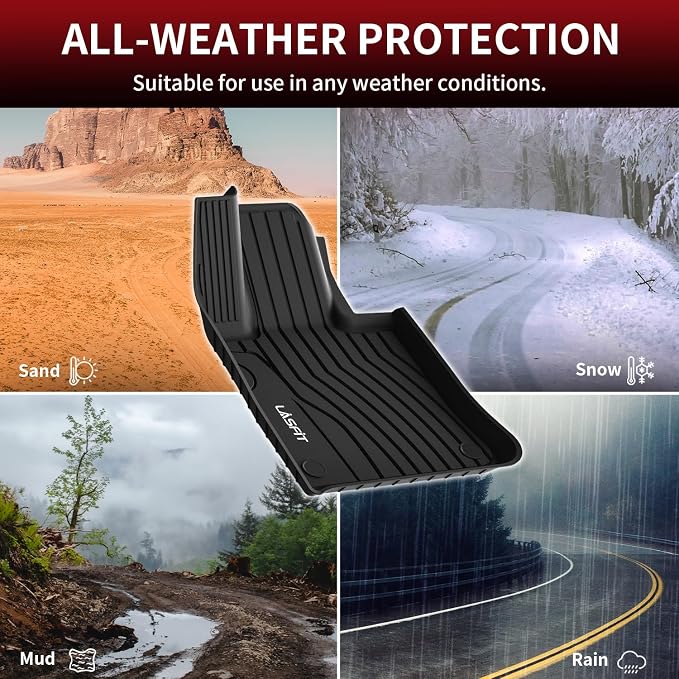 LASFIT Floor Mats & Cargo Mat for Mercedes Benz GLC SUV 2026 2025 2024 2023 GLC300 / GLC43 AMG (Not for Coupe & PHEV), All Weather TPE Car Mats for GLC 2023-2026 Floor Liners & Trunk Mat, Black
